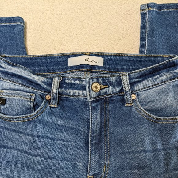 KanCan Meduim Blue Wash Skinny Ankle Distressed Jeans - Size 27 (Juniors 7) - Picture 3 of 12